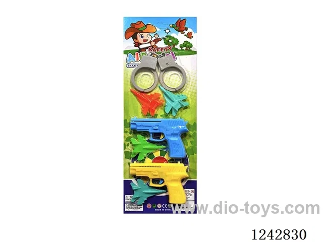 Colourful Catapult Airplane Gun ( 2 Guns with 4 Planes 1 Handcuffs )