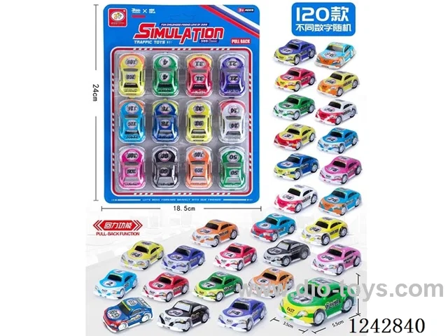 pull back car 120 types 12PCS