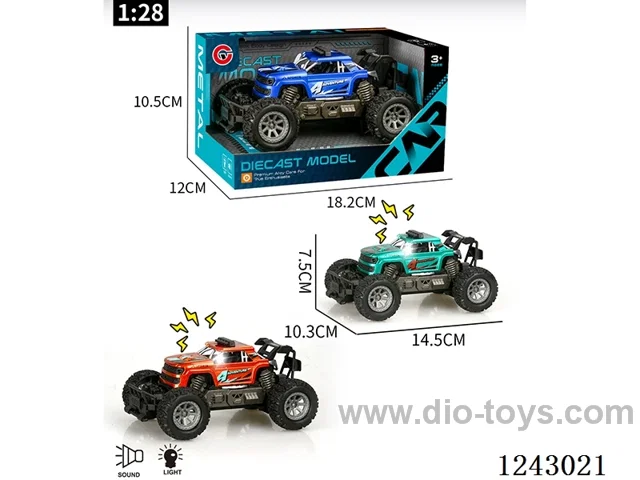 1:36 Alloy Small Inertia Vehicle W L/M included battery 3*AG13