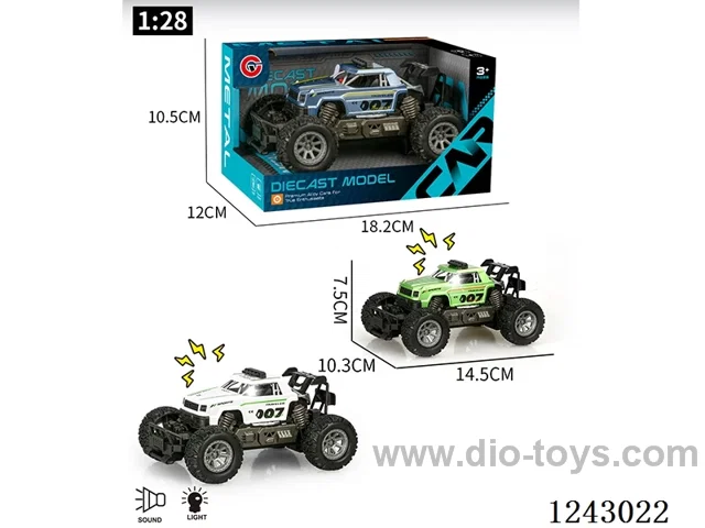 1:36 Alloy Small Inertia Vehicle W L/M included battery 3*AG13