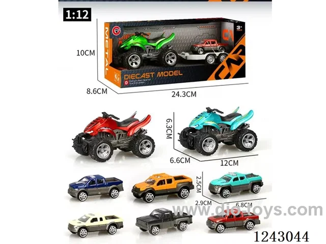 1:12 alloy inertia beach motorcycle+ free wheel alloy car