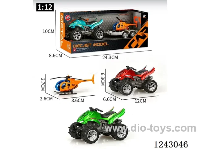 1:12 alloy inertia beach motorbike + free wheel alloy aircraft