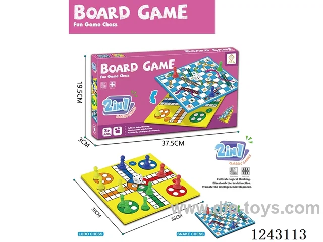 2 in 1 aeroplane chess + snake chess 4pcs each of red, yellow, blue and green + 2 dice