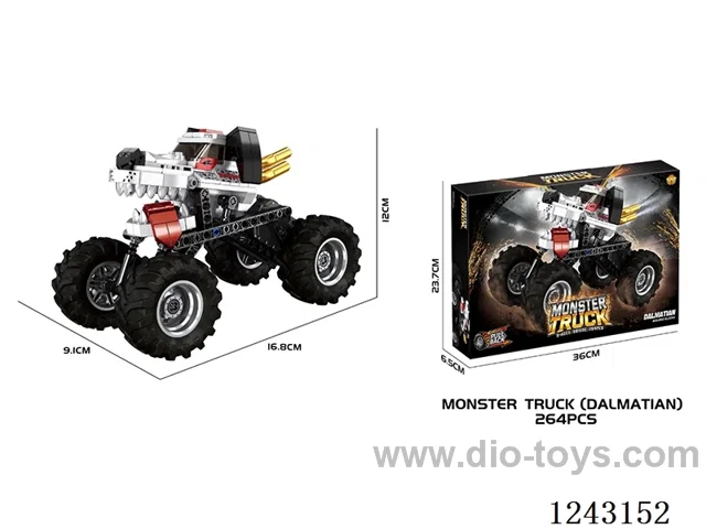 Pull back Monster Spotted Dog Bigfoot Car (with Shock Absorber)