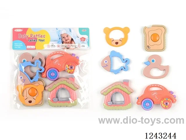 6PCS boiled rattles