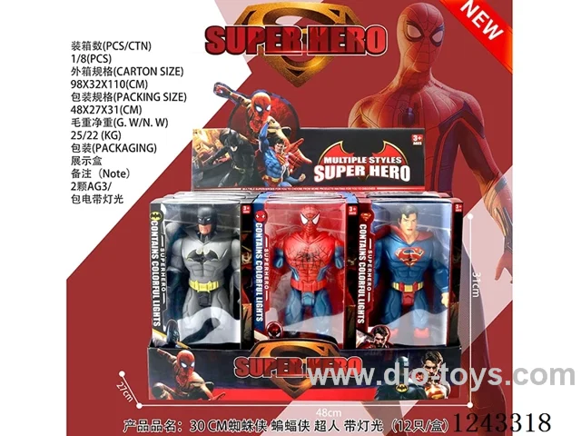 30 CM Spider-Man Batman Superman with lights