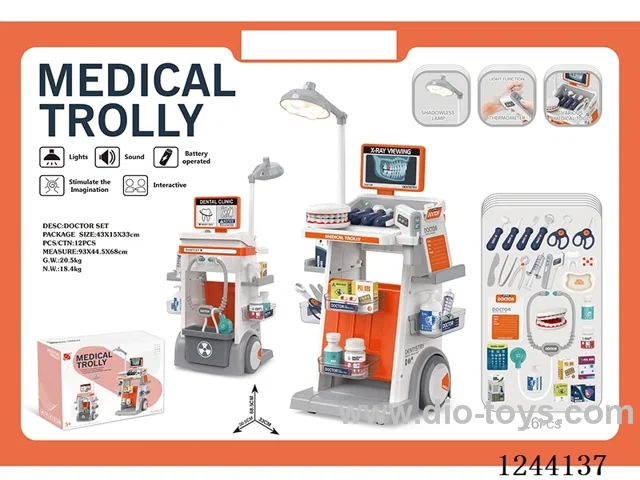 26PCS Dental Medical Cart Set (W L/M 2*AAA+2*AA battery not included)