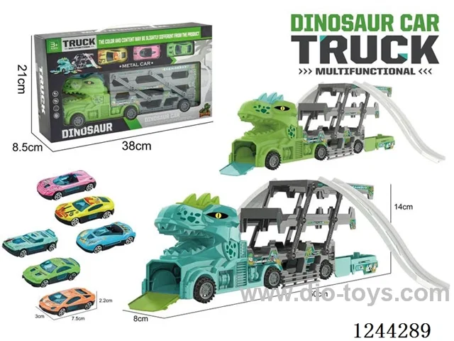 Portable Folding Slingshot Dinosaur Head Triple Cargo Car (2 Colours Mixed Green and Blue) (Blue)
