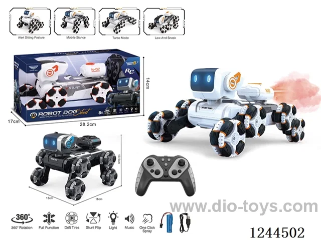 RC stunt dog W L/M with spray 2 colors included battery