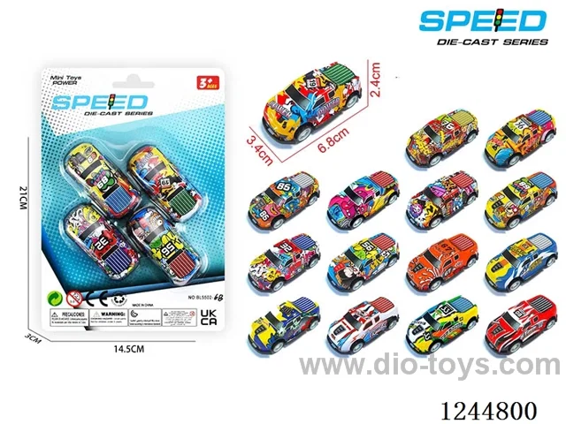 Pull Back Metal Racing Car 4PCS