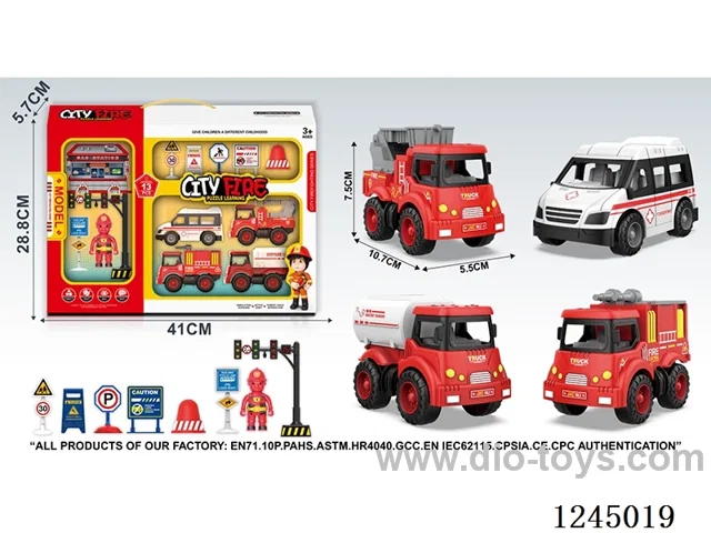 pull back city fire truck