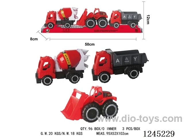 free wheel Fire Engine Vehicle (3PCS)