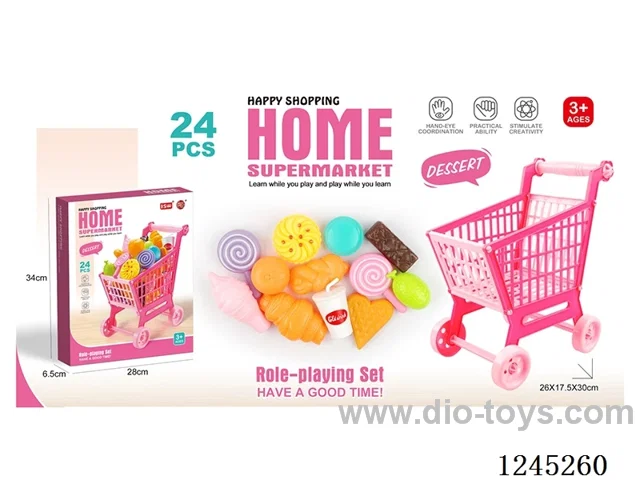 Shopping trolley with dessert
