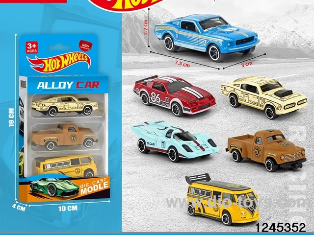 1:64 free wheel metal car (3 style random mix)