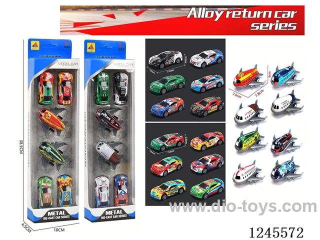 1:64 Tin Pullback Racing Car + Pullback Plane