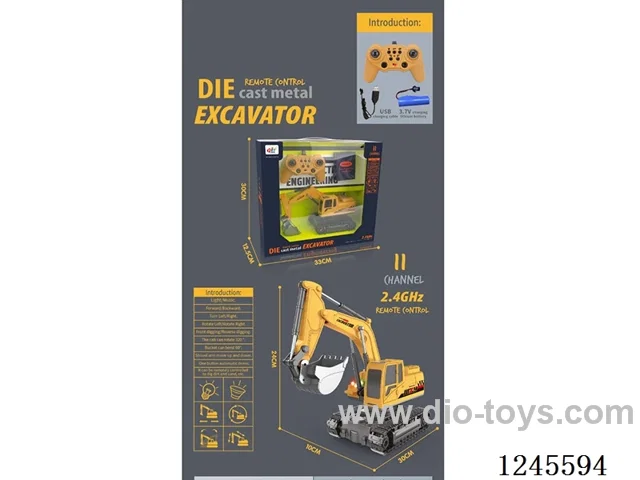 11ch 2.4GHZ RC alloy engineering excavator included battery