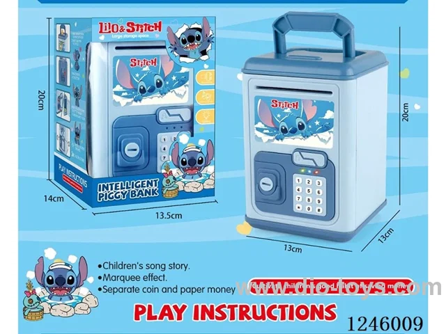 Stitch piggy bank(music version) (key unlocking/music/lighting)