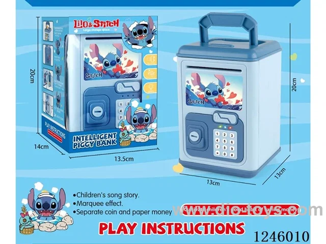 Stitch piggy bank(music version) (key unlocking/music/lighting)