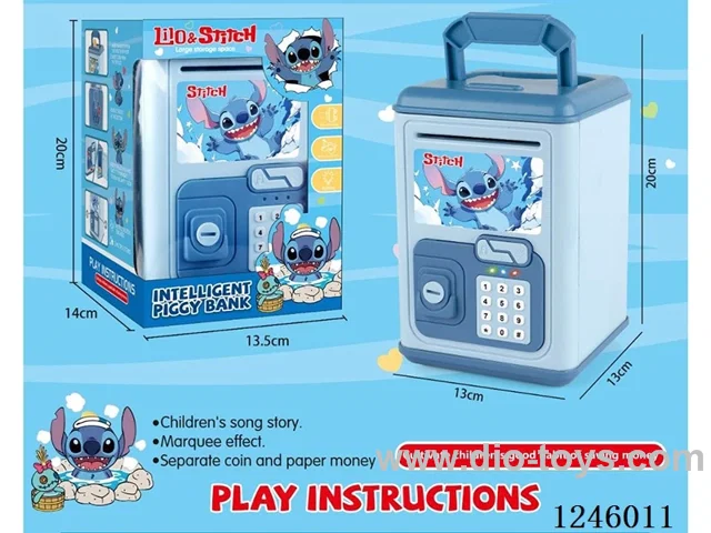 Stitch piggy bank(music version) (key unlocking/music/lighting)