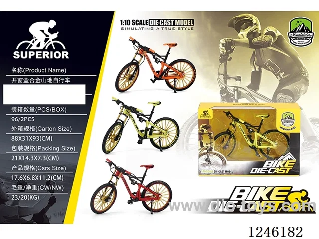 1:10 Alloy Mountain Bike, 3 Colours Mixed-free wheel