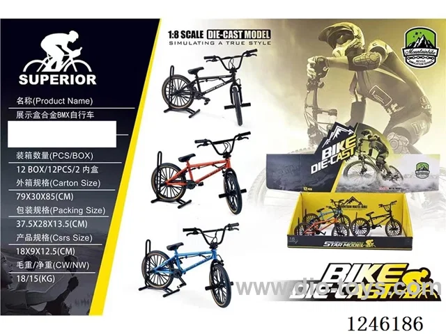 1:10 Alloy Mountain Bicycle 12PCS, 3 Colours Mixed - Free Wheel
