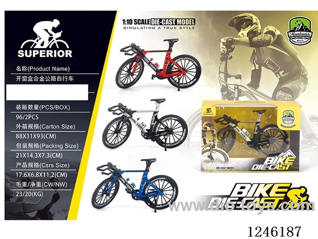 1:10 Alloy Mountain Bicycle, 3 Colours Mixed - Free Wheel