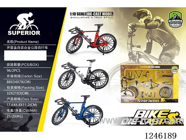 1:10 Alloy Mountain Bicycle, 3 Colours Mixed - free wheel