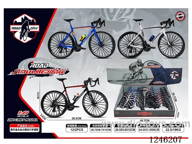 1:10 Alloy Mountain Bike 12PCS, 3 Colours Mixed - free wheel