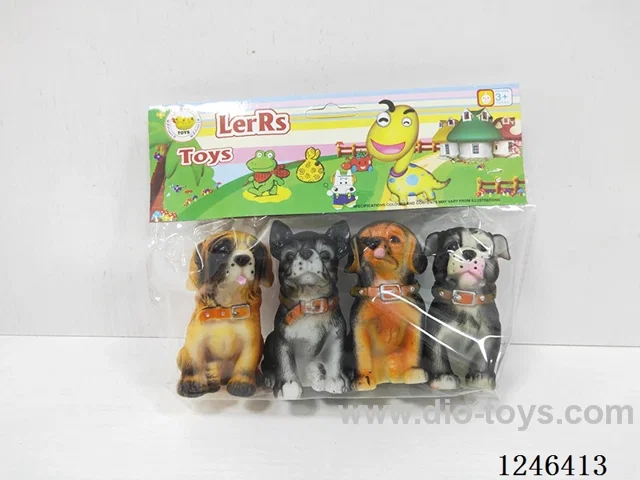 Rubber-moulded 4PCS Puppies