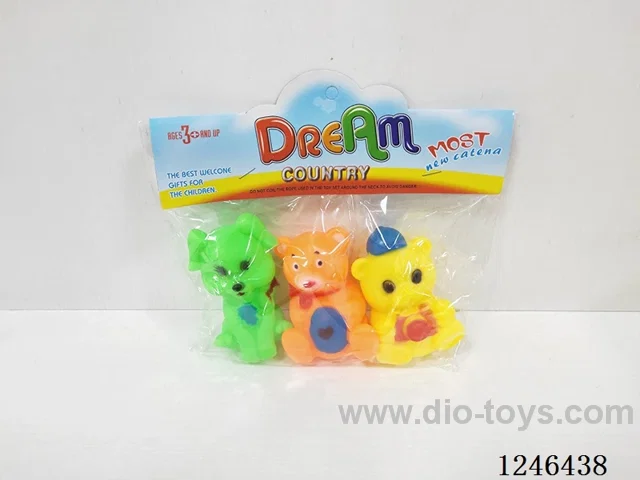 BB Whistle Rubber-moulded Dog-Bear 3PCS