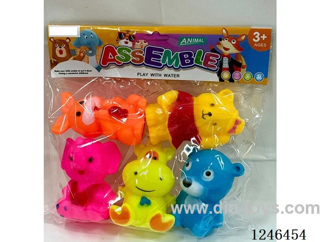 Rubber-moulded BB Whistle Animals 5PCS