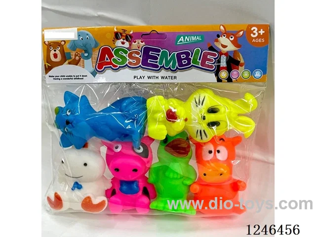 Rubber-moulded BB Whistle Animals 6PCS