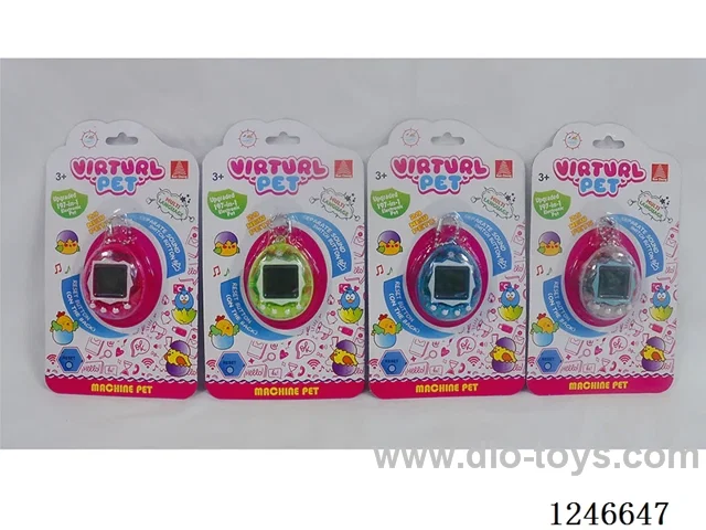 Upgraded 197-in-1 Multilingual Electronic Pet Machine with Cartoon Colour Background with beaded chain included battery 2*AG13