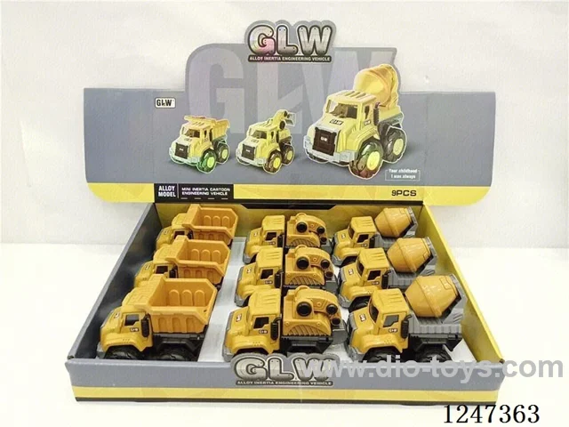 Inertia Alloy Construction Vehicle (3 models mix) 9pcs