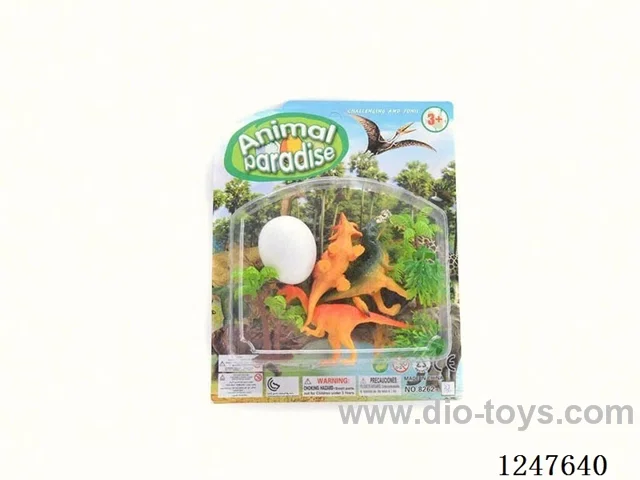 Solid Dinosaur (with Dinosaur Eggs, Grass, Coconut Tree)