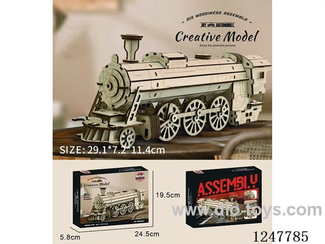 DIY wooden pull back locomotive