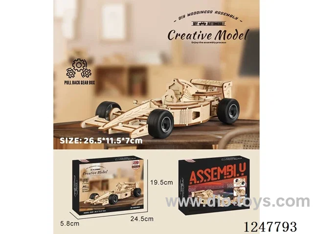 DIY wooden pull back F1 car