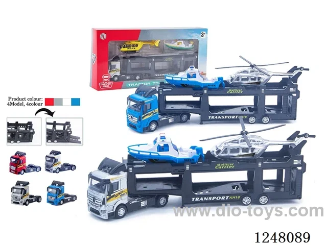 Free wheel trailer + pull back toys