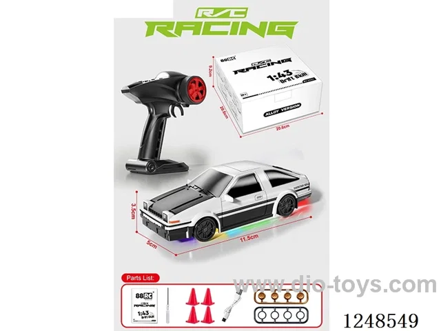 1:43 Alloy Half Scale 4WD RC Car included battery