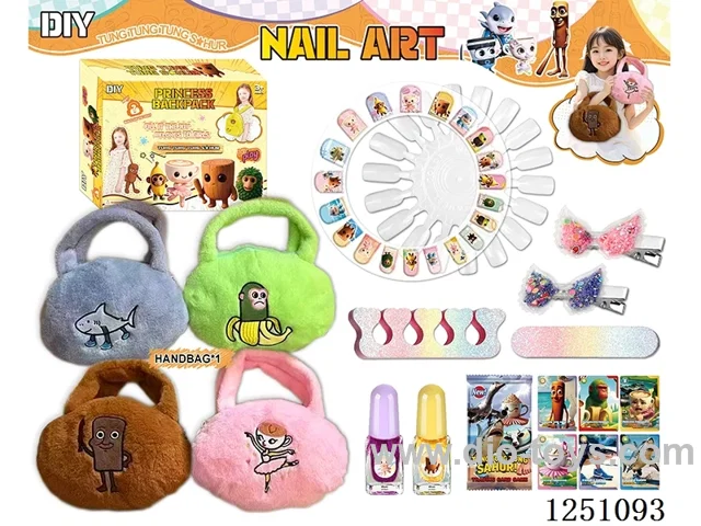 Classic of Mountains and Seas Tote Bag with DIY Nail Art Cards & Hair Clip Set (4 Designs Assorted)