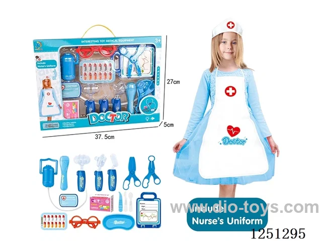 doctor set with Nurse Apron 18PCS included battery 8*AG10