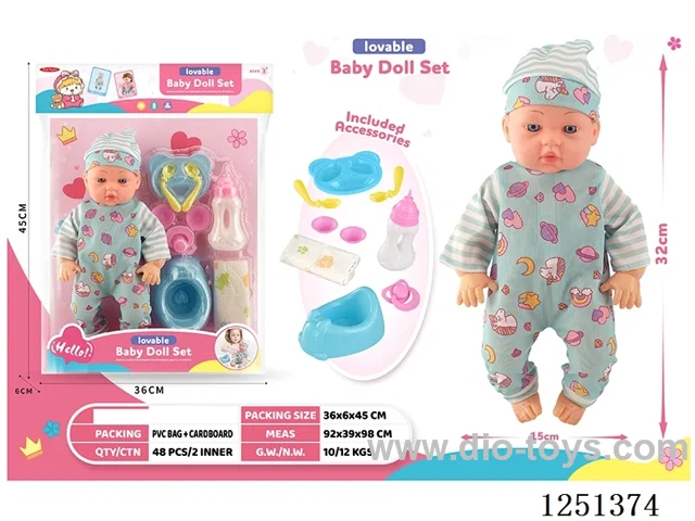 14 inch doll set with IC included battery 3*AG13