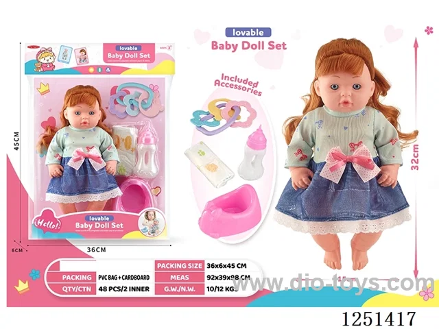 14 inch doll set with IC included battery 3*AG13
