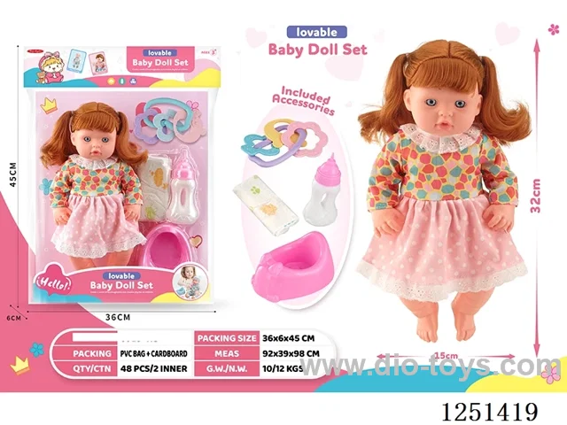 14 inch doll set with IC included battery 3*AG13