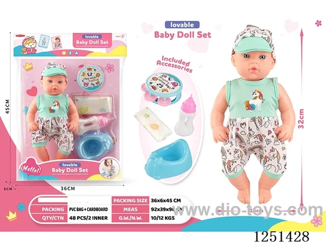 14 inch doll set with IC included battery 3*AG13