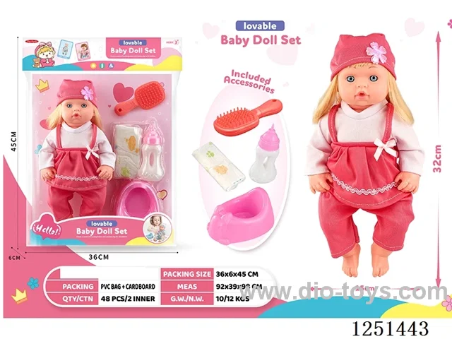 14 inch doll set with IC included battery 3*AG13