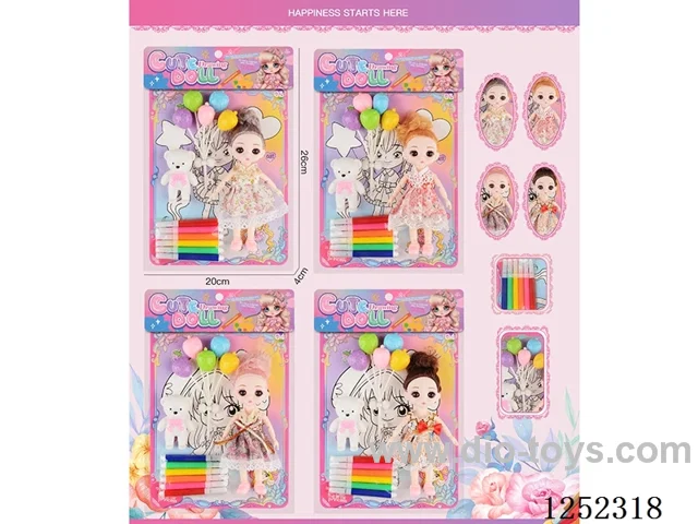 6 inch doll + Colour Pencil Accessories