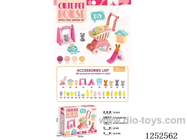 Shopping Cart With 4 dogs set