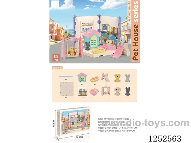 DIY scene with 4 dogs set