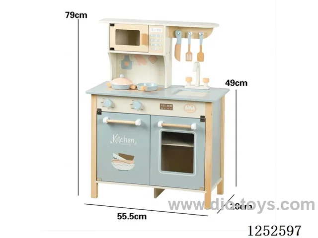 Wooden toy - Blue European Kitchen Model C
